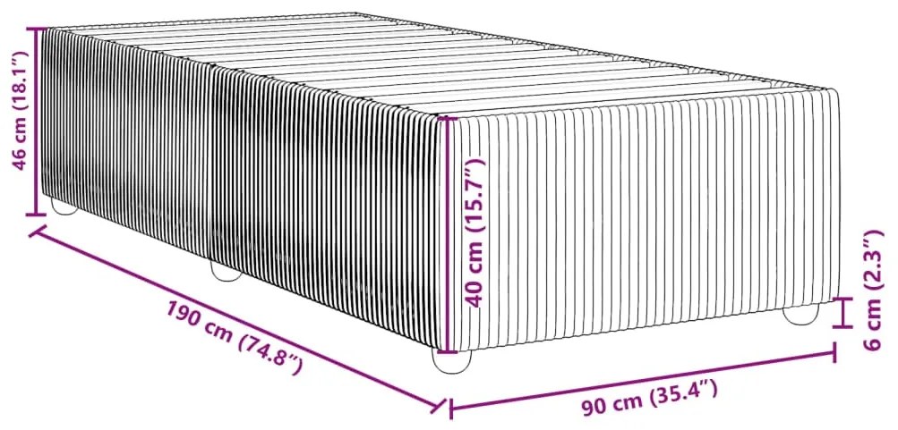 Estrutura de cama 90x190 cm veludo preto