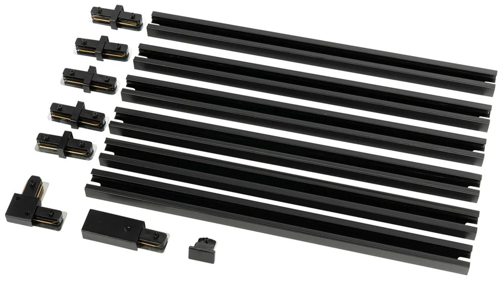 Sistema de calha monofásico moderno preto 300cm - Iconic