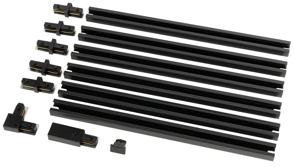 Sistema ferroviário moderno preto monofásico 300cm - Iconic Moderno
