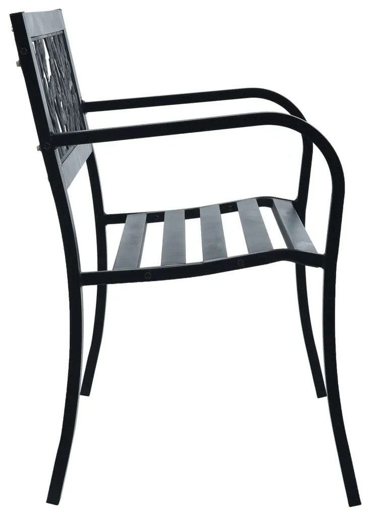 Banco jardim 125 cm aço preto