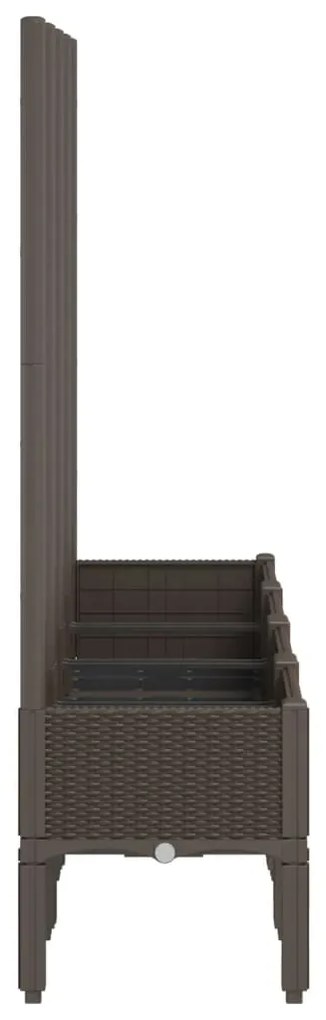 Vaso/floreira de jardim c/ treliça 160x40x142 cm PP castanho