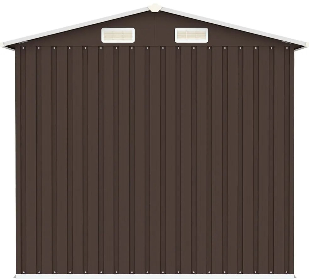 Abrigo de jardim 205x129x183 cm aço galvanizado castanho