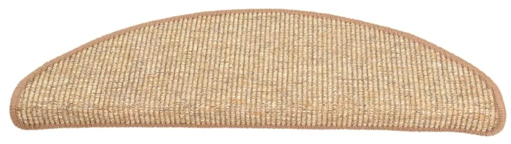 Tapetes de escada autoadesivos 15 pcs 65x21x4 cm castanho-claro