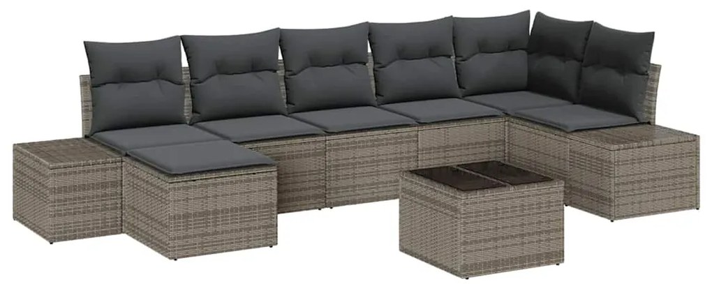 Conjunto de Sofá de Jardim de 7 Peças com Almofadas Preto Rattan Sinté