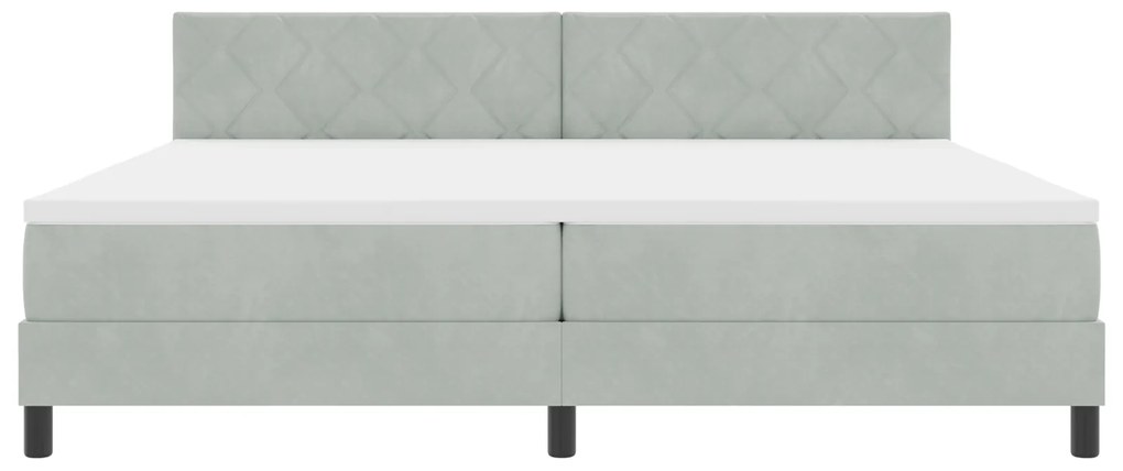 Cama Box Spring com Colchão vidaXL Cinza Claro 200x200 cm Veludo