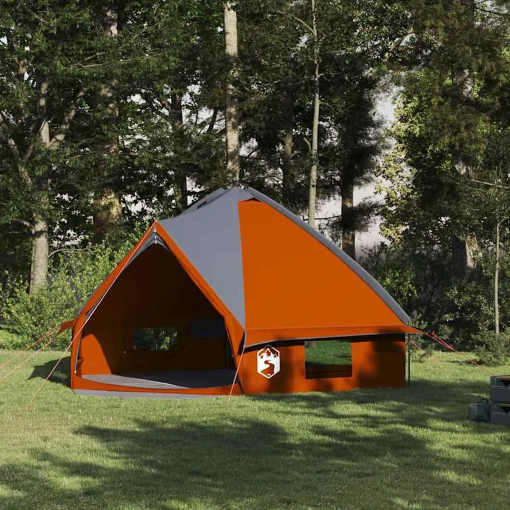 vidaXL Tenda Teepee com telhado Cinza e Laranja 490 x 410 x 210 cm