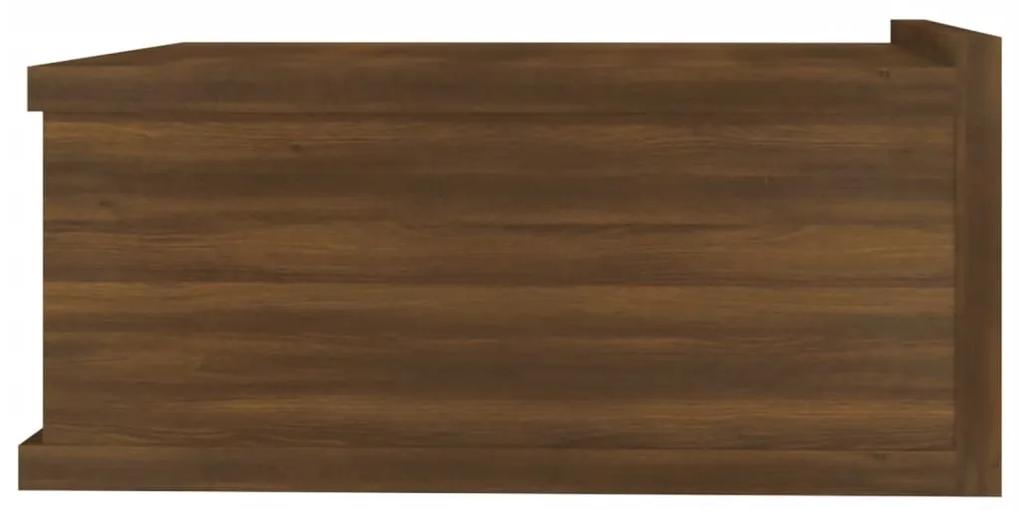 Mesas cabeceira susp. 2pcs 40x30x15 cm cor carvalho castanho