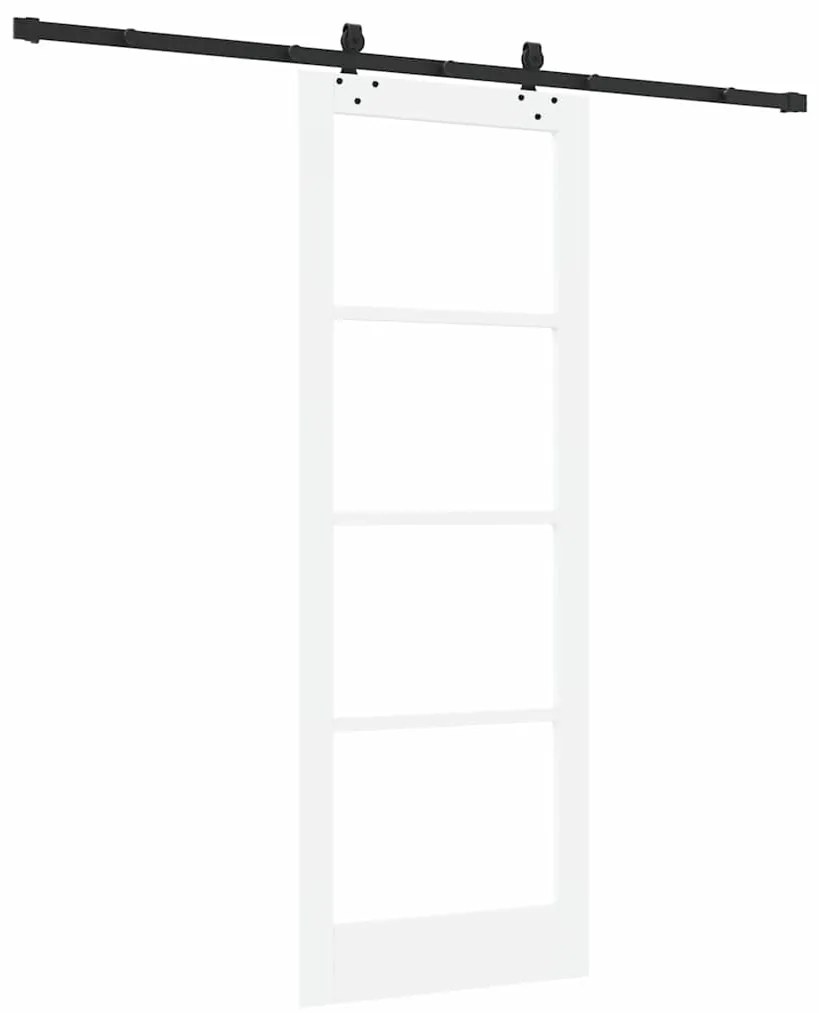 Porta Deslizante vidaXL com Conjunto de Ferragens Branco 78x211 cm Mad