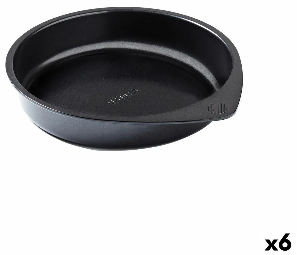 Molde para o Forno Pyrex Magic Redondo Preto ø 26 cm (6 Unidades)