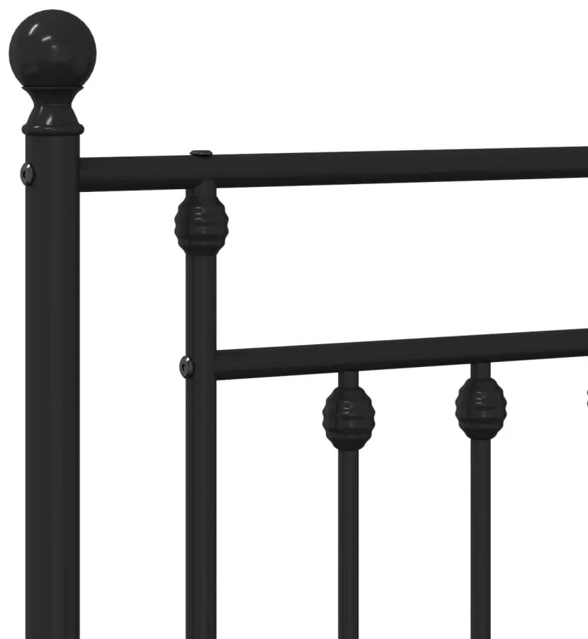 Estrutura de cama com cabeceira 200x200 cm metal preto