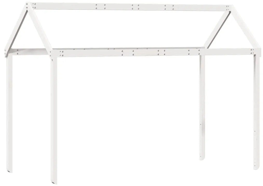 Cama alta c/ escada e telhado 90x200 cm pinho maciço branco