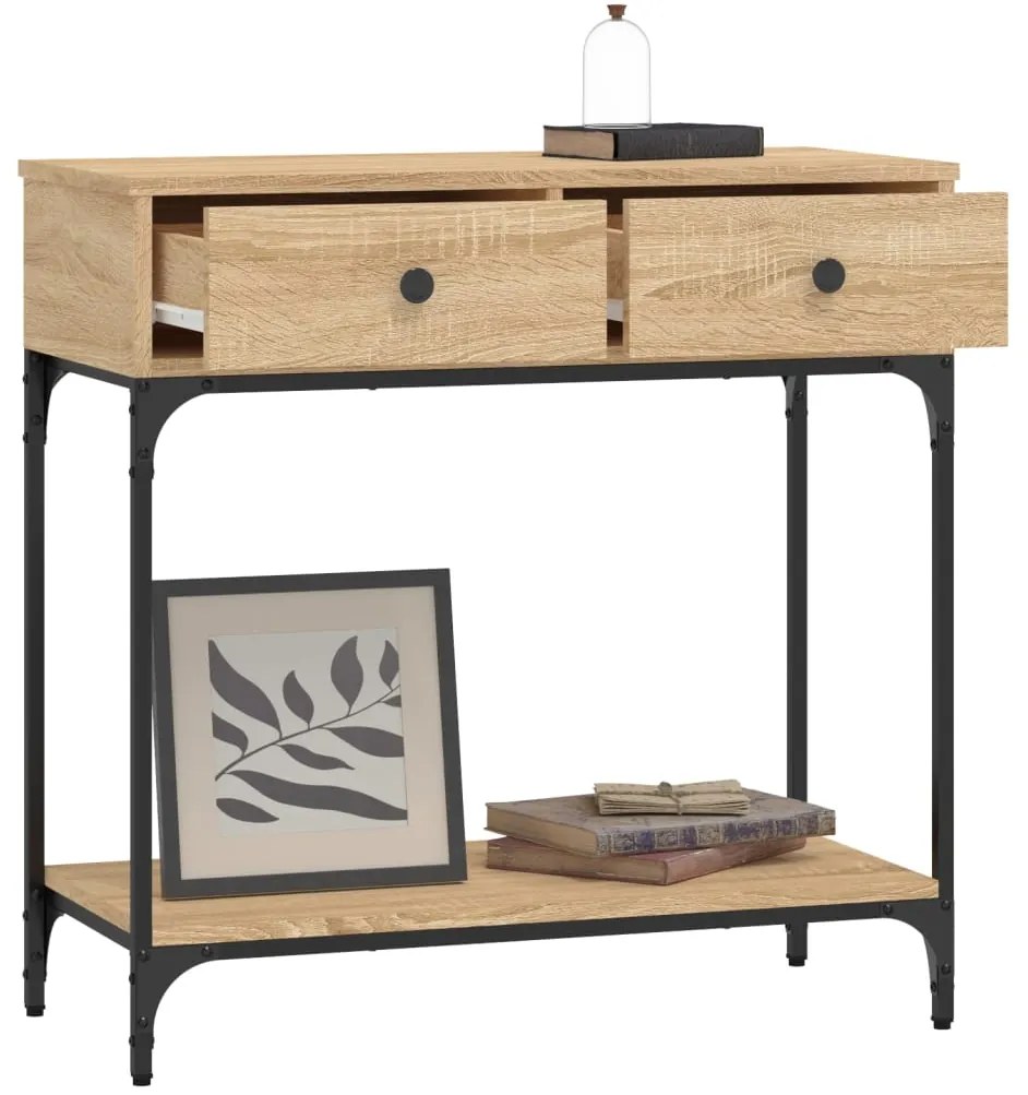 Mesa consola 75x34,5x75 cm derivados de madeira carvalho sonoma