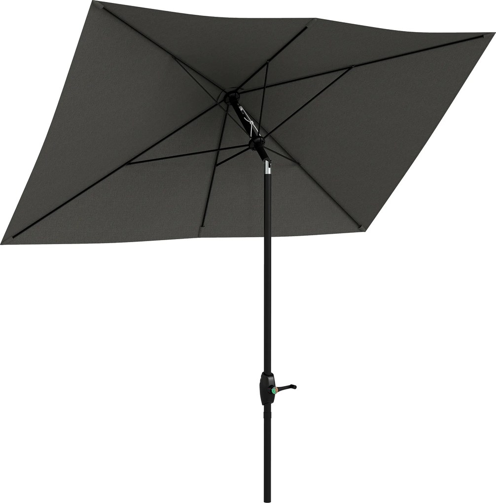 Outsunny Guarda sol de Jardim 300x200x248 cm Proteção UV50+ Inclinável com Teto de Ventilação e Manivela para Terraço Cinza Escuro | Aosom Portugal