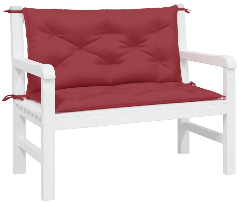 Almofadões banco jardim 2 pcs tecido oxford vermelho tinto
