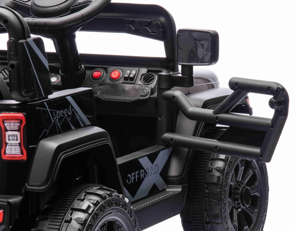 Jipe elétrico para crianças OFFROAD NEW, bateria de lítio, chassis alto, banco largo, suspensão nas rodas traseiras, controlo remoto de 2,4 GHz, leito