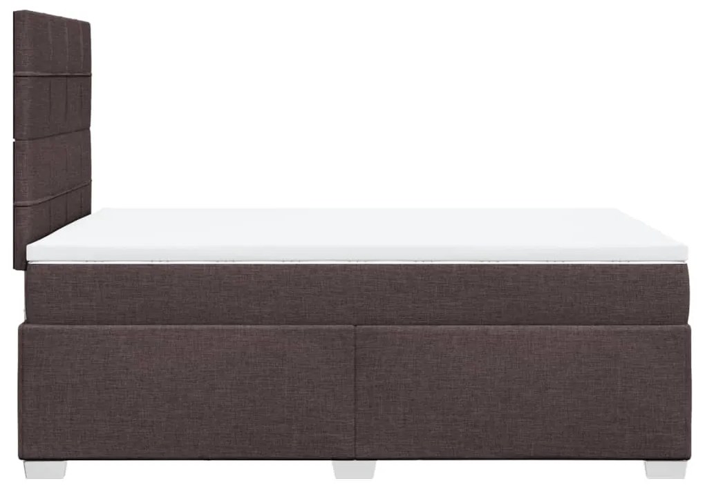 Cama boxspring com colchão 120x190 cm tecido castanho-escuro