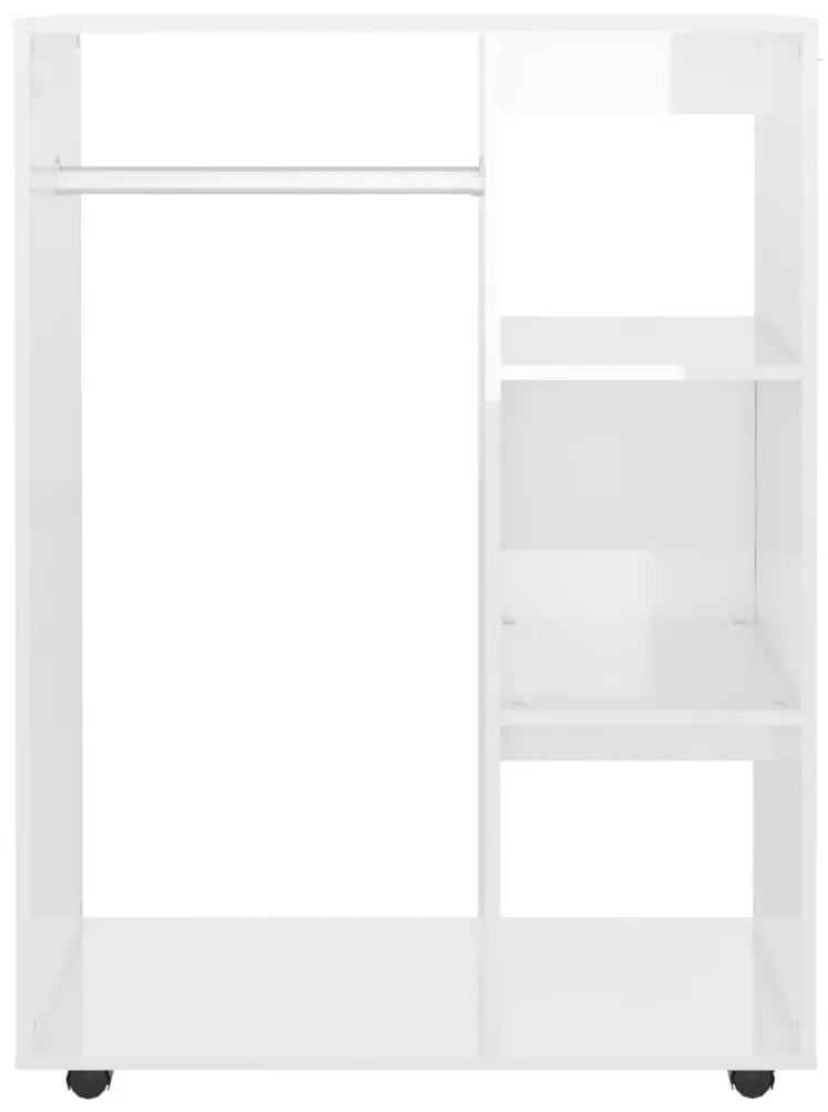 Roupeiro 80x40x110 cm derivados de madeira branco brilhante