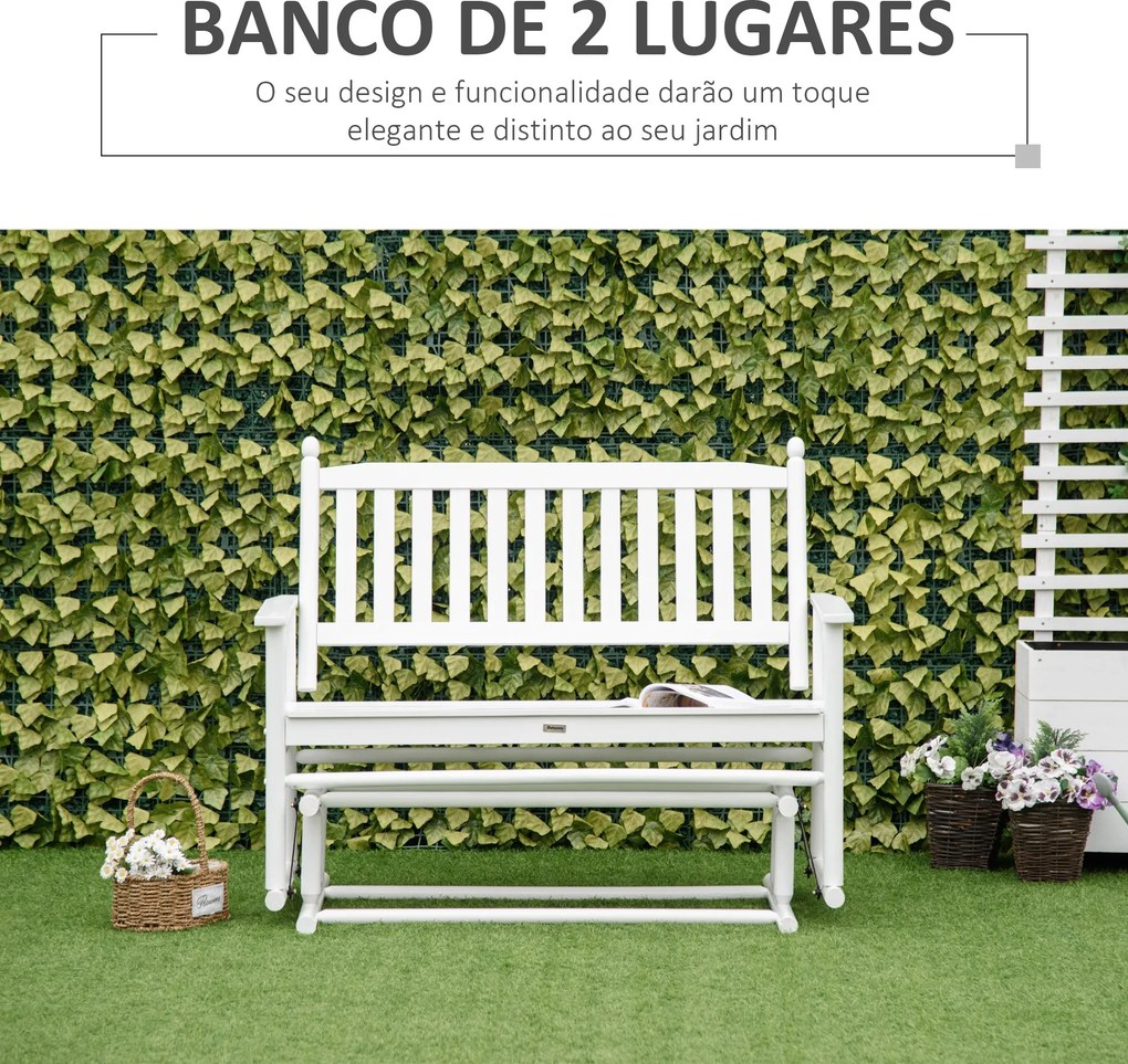 Banco Baloiço de Jardim de 2 Lugares – Balancelle Blanche – Branco – 1