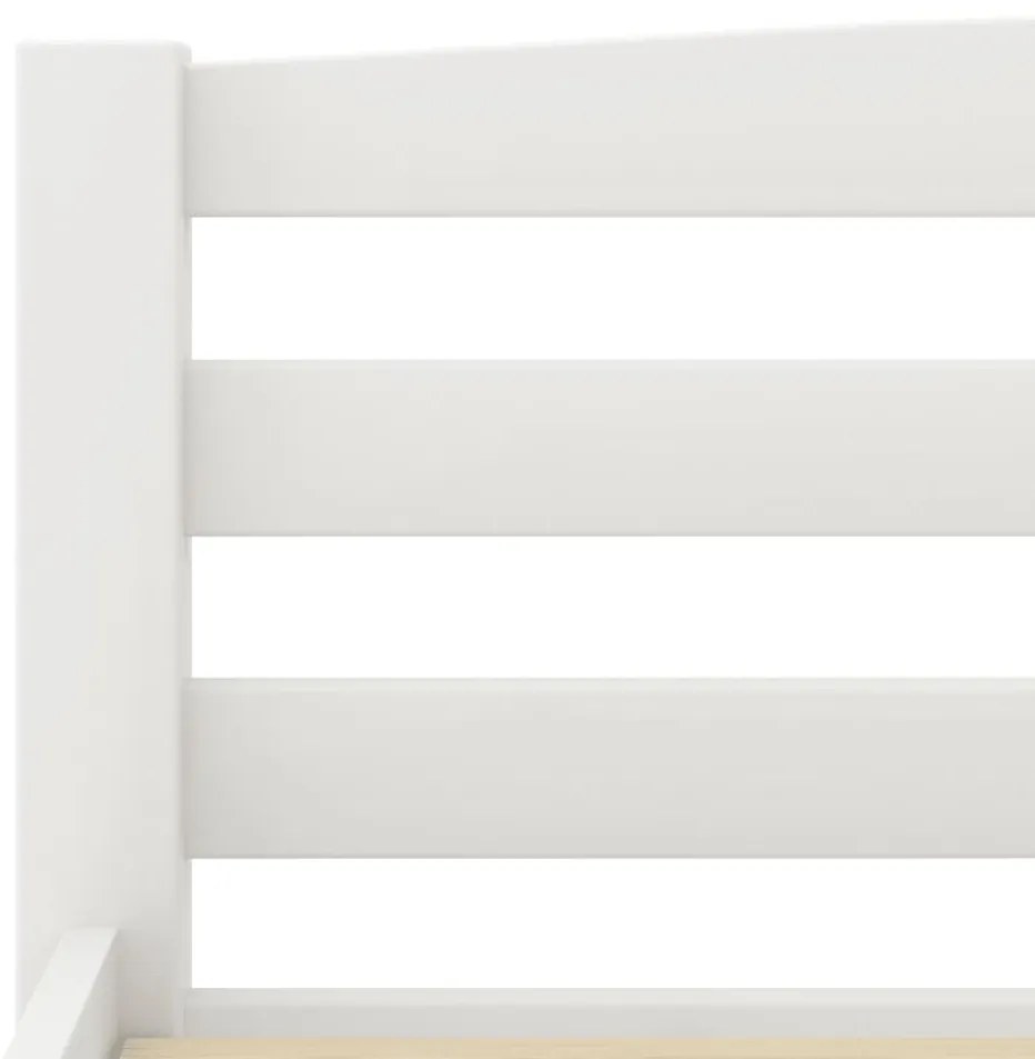 Estrutura de cama 120x200 cm pinho maciço branco