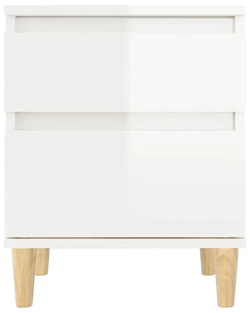 Mesa de cabeceira 40x35x50 cm branco brilhante