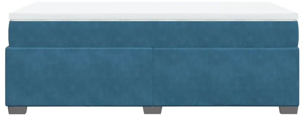 Cama com molas/colchão 80x200 cm veludo azul-escuro