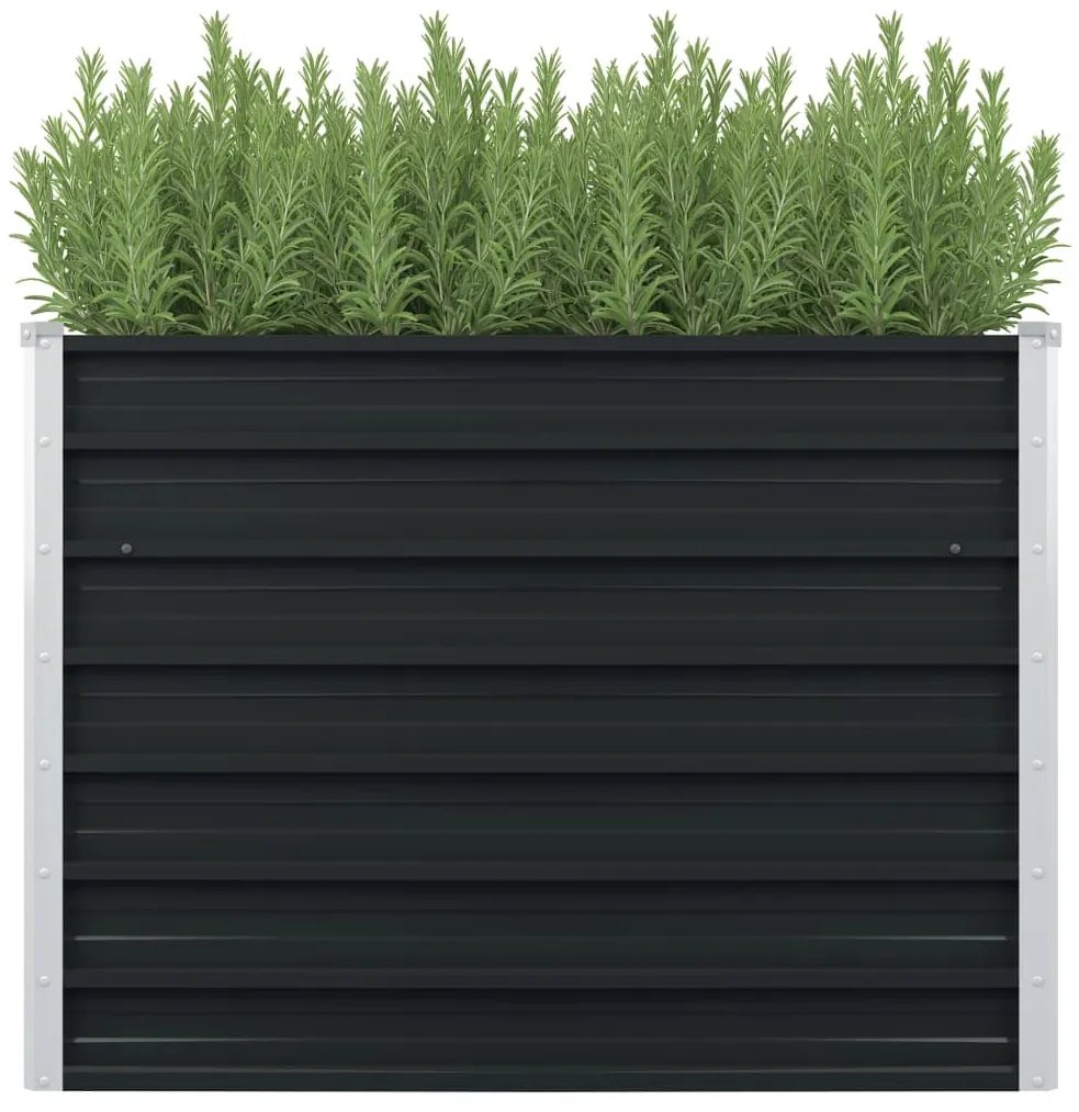 Canteiro jardim elevado 100x100x77 cm aço galvanizado antracite