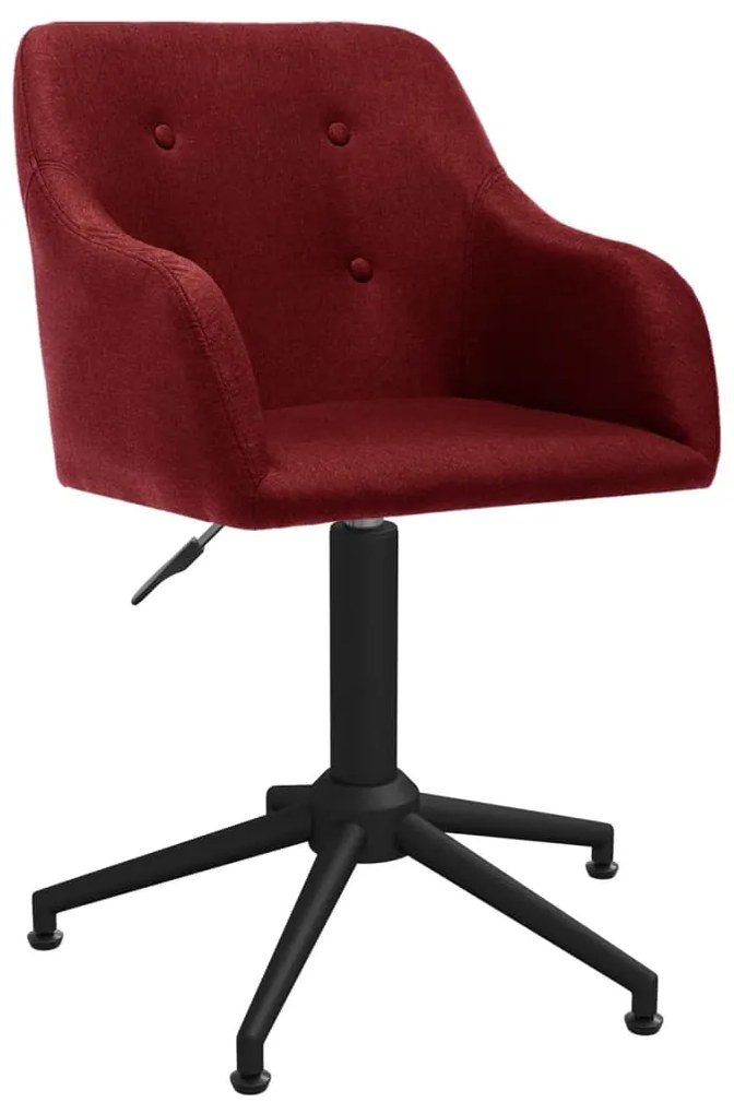 vidaXL Cadeira de escritório giratória tecido vermelho tinto