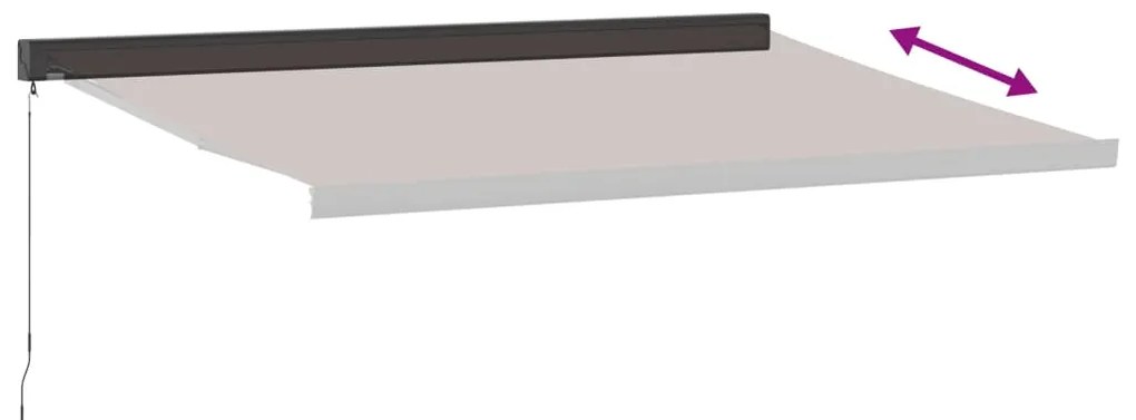 Toldo retrátil manual 400x300 cm castanho
