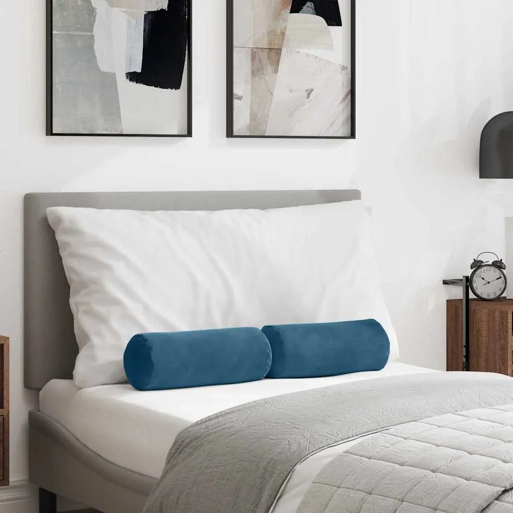 vidaXL Almofadas de Apoio 2 pcs Azul Ø 15 x 40 cm