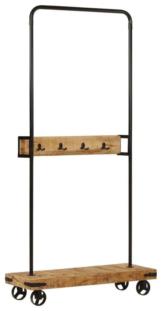Suporte para roupa c/ rodas 90x35x190 cm mangueira maciça/ferro