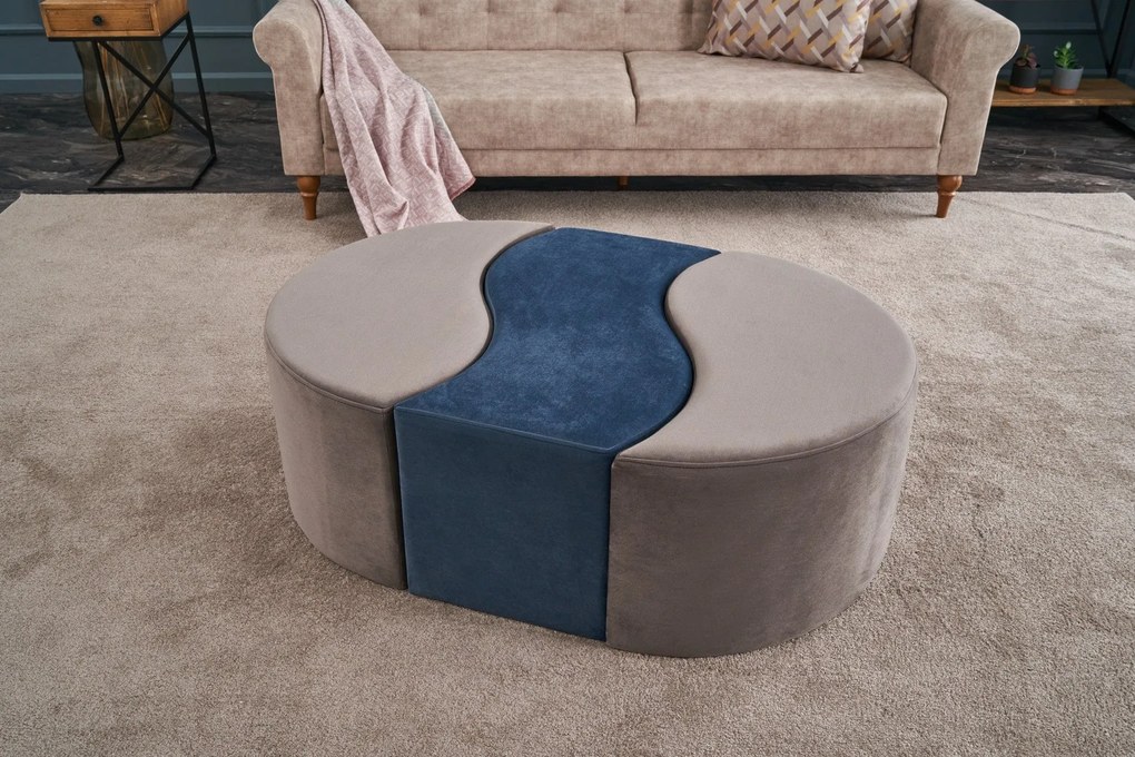 Pouffe Alya Puf – Mink Blue – 120 cm x 40 cm x 80 cm
