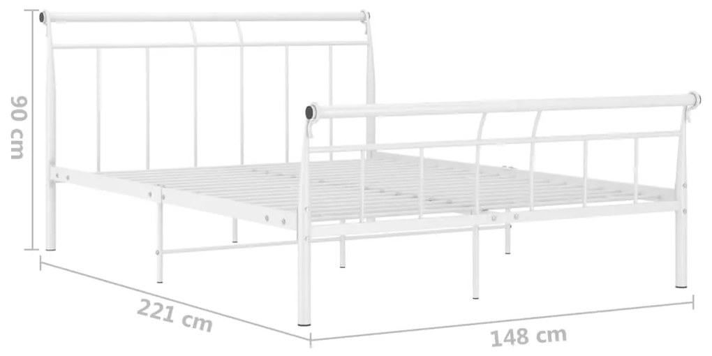 Estrutura de cama em metal 140x200 cm branco