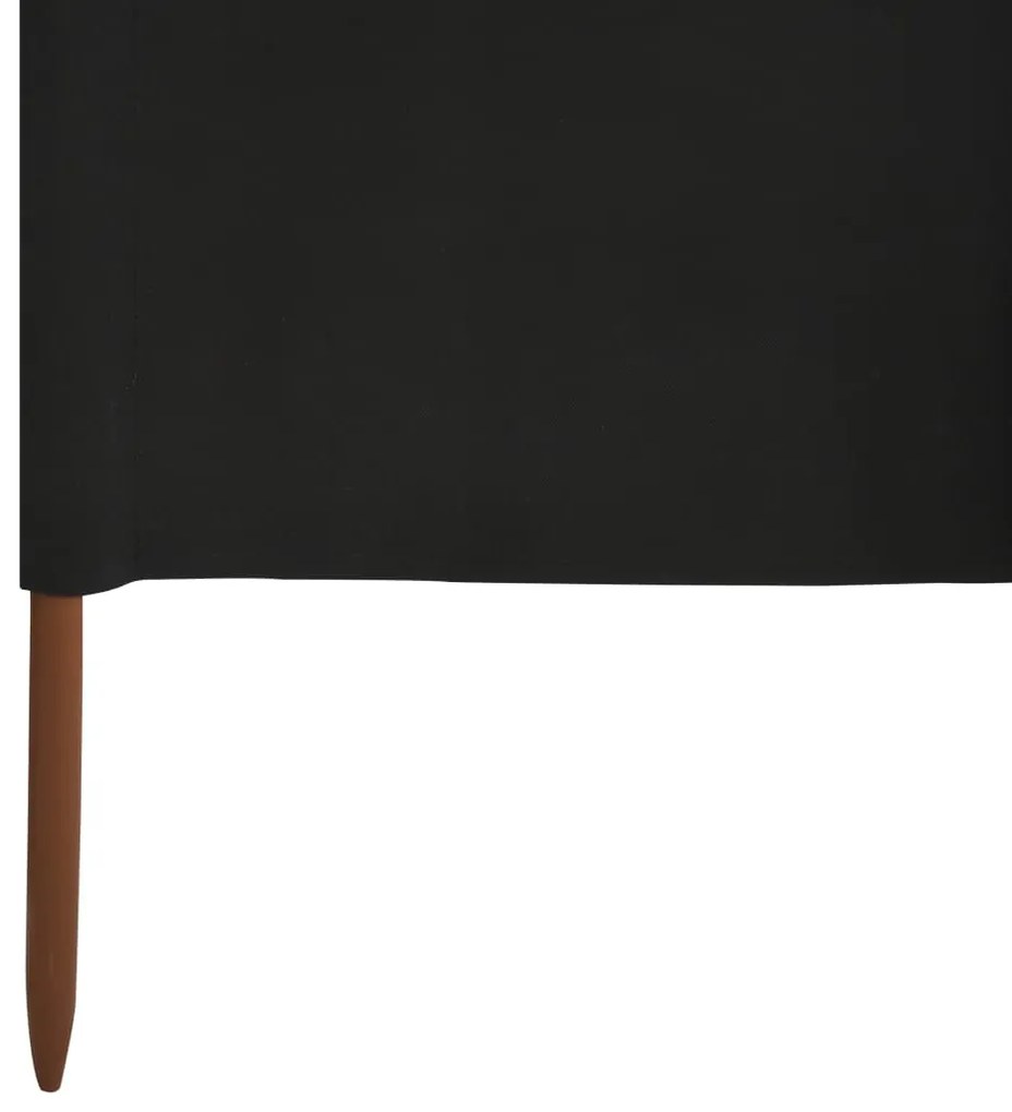 Para-vento com 9 painéis em tecido 1200x120 cm preto