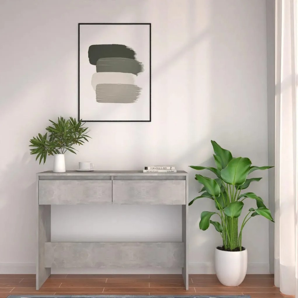 Mesa consola 100x35x76,5 cm derivados madeira cinzento-cimento
