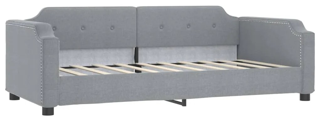 Sofá-cama 90x190 cm tecido cinzento-claro