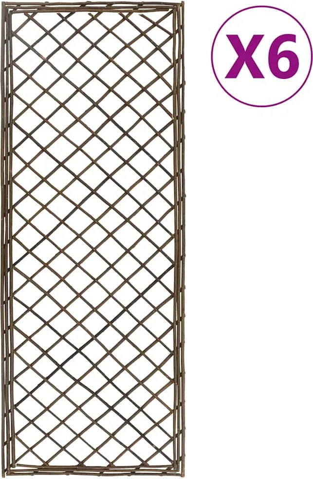 vidaXL Treliças de jardim 6 pcs 30x120 cm salgueiro