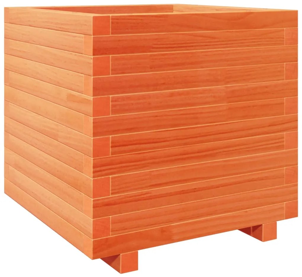 Vaso/floreira de jardim 50x50x49,5 cm pinho maciço castanho mel