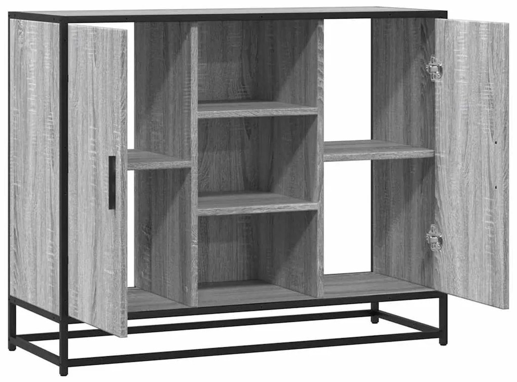 Aparador 92x35x76 cm derivados de madeira cinzento sonoma