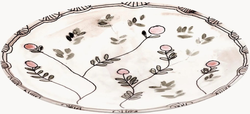 Travessa de servir em porcelana Fine Bone China Midnight Flowers