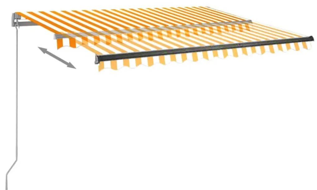 Toldo automático independente 350x250 cm amarelo e branco