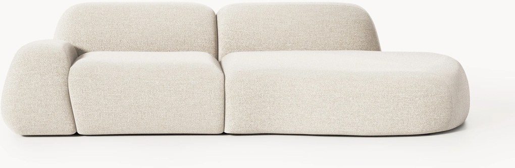 Módulo com chaise longue em bouclé Wolke (3 lugares)