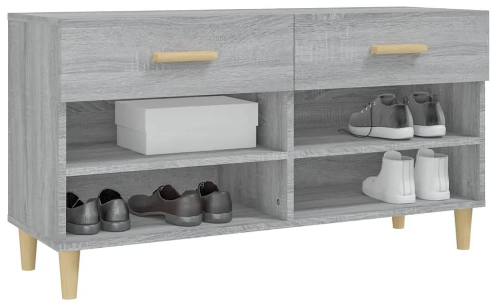 Sapateira 102x35x55 cm derivados de madeira sonoma cinza