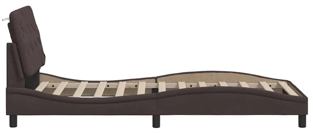 Estrutura de cama com LED sem colchão 90x200 cm tecido