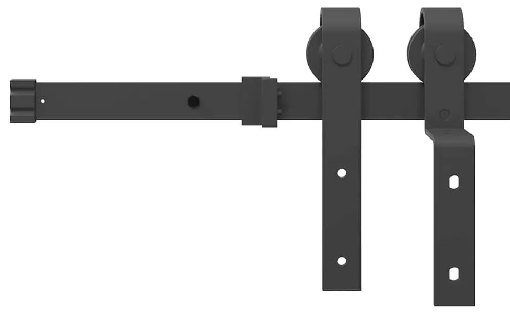 Kit de ferragens para porta deslizante 400 cm aço preto