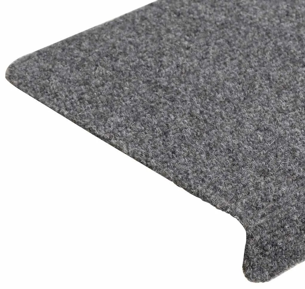 Tapetes de escada autoadesivos 30 pcs 65x21x4cm cinzento-claro