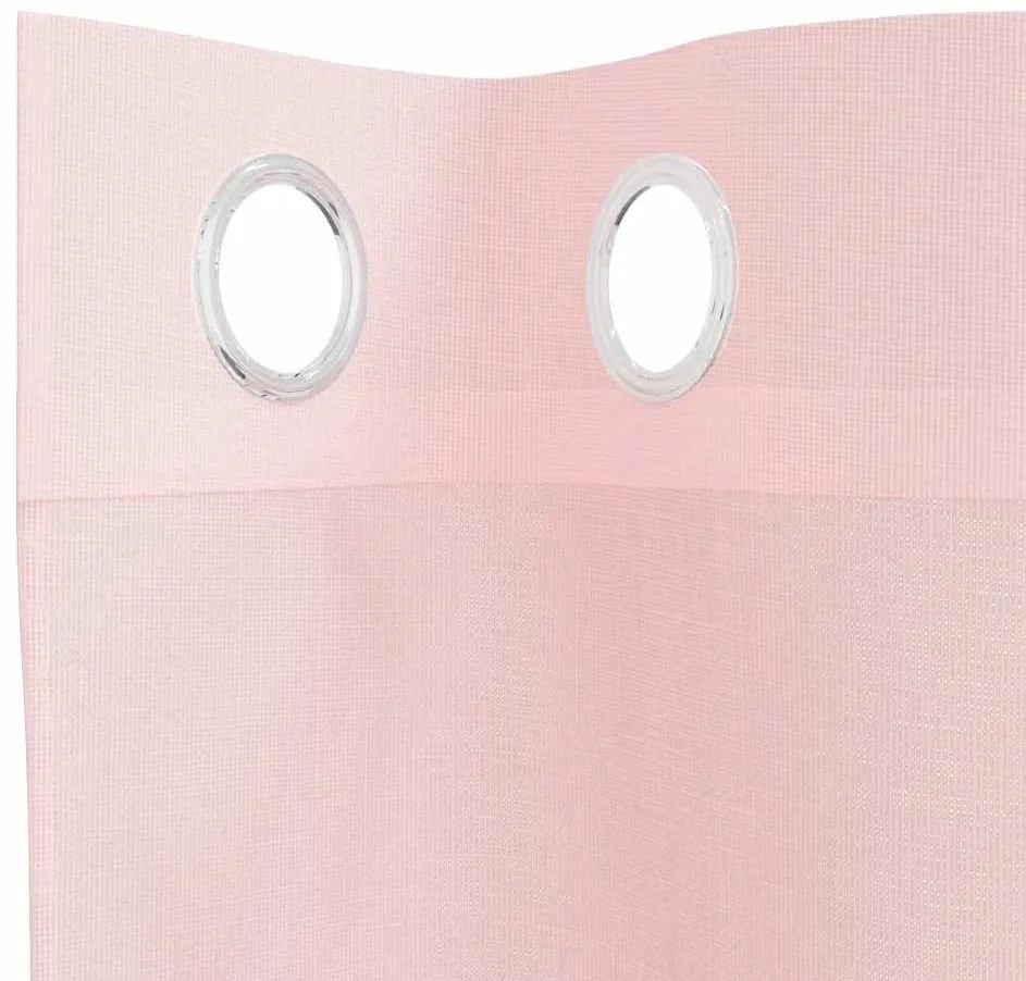 Cortinas de voile com ilhós 2 pcs rosa-claro 140x140 cm