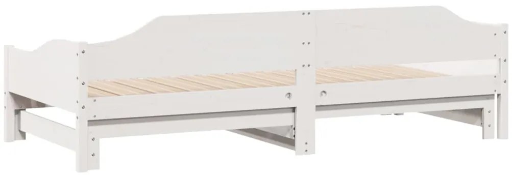 Sofá-cama com gavetão 80x200 cm madeira de pinho maciça branco