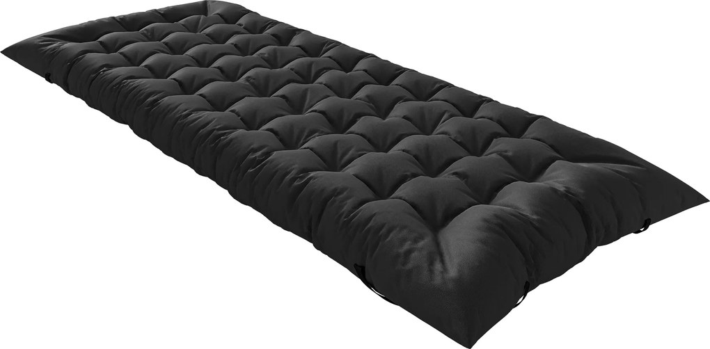 Esteira de Campismo Dobrável Portátil com Correias Antideslizante para Cama de Campismo Tenda Viagens Preto