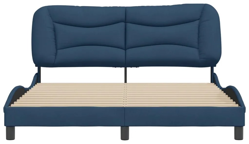 Estrutura de cama sem colchão 160x200 cm tecido azul