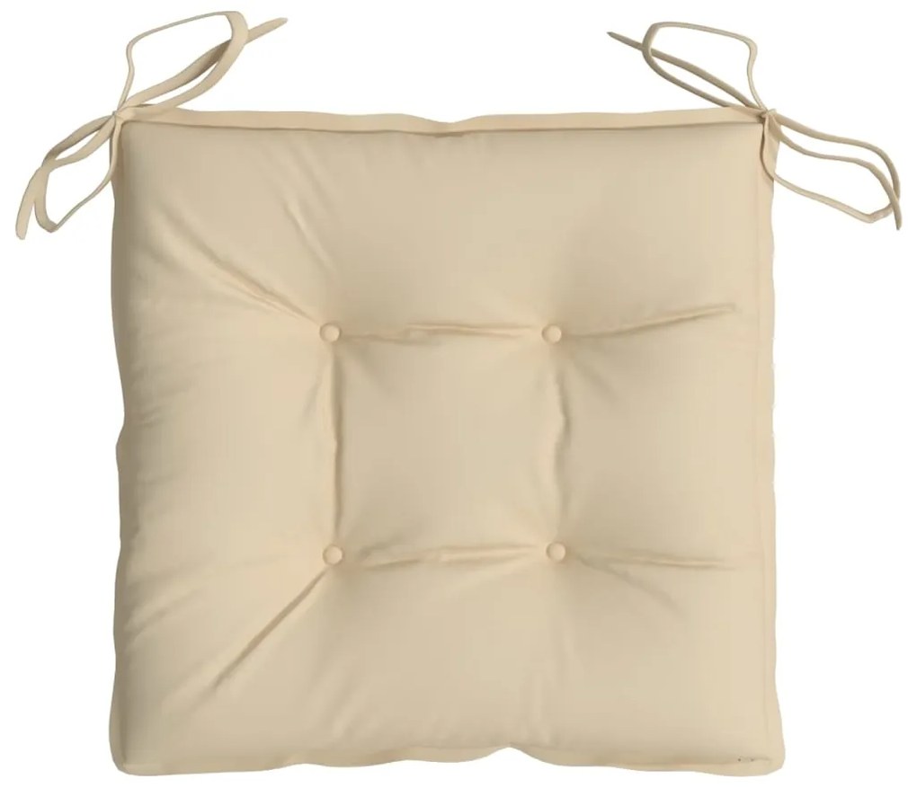 Almofadões de cadeira 6 pcs 40x40x7 cm tecido oxford bege
